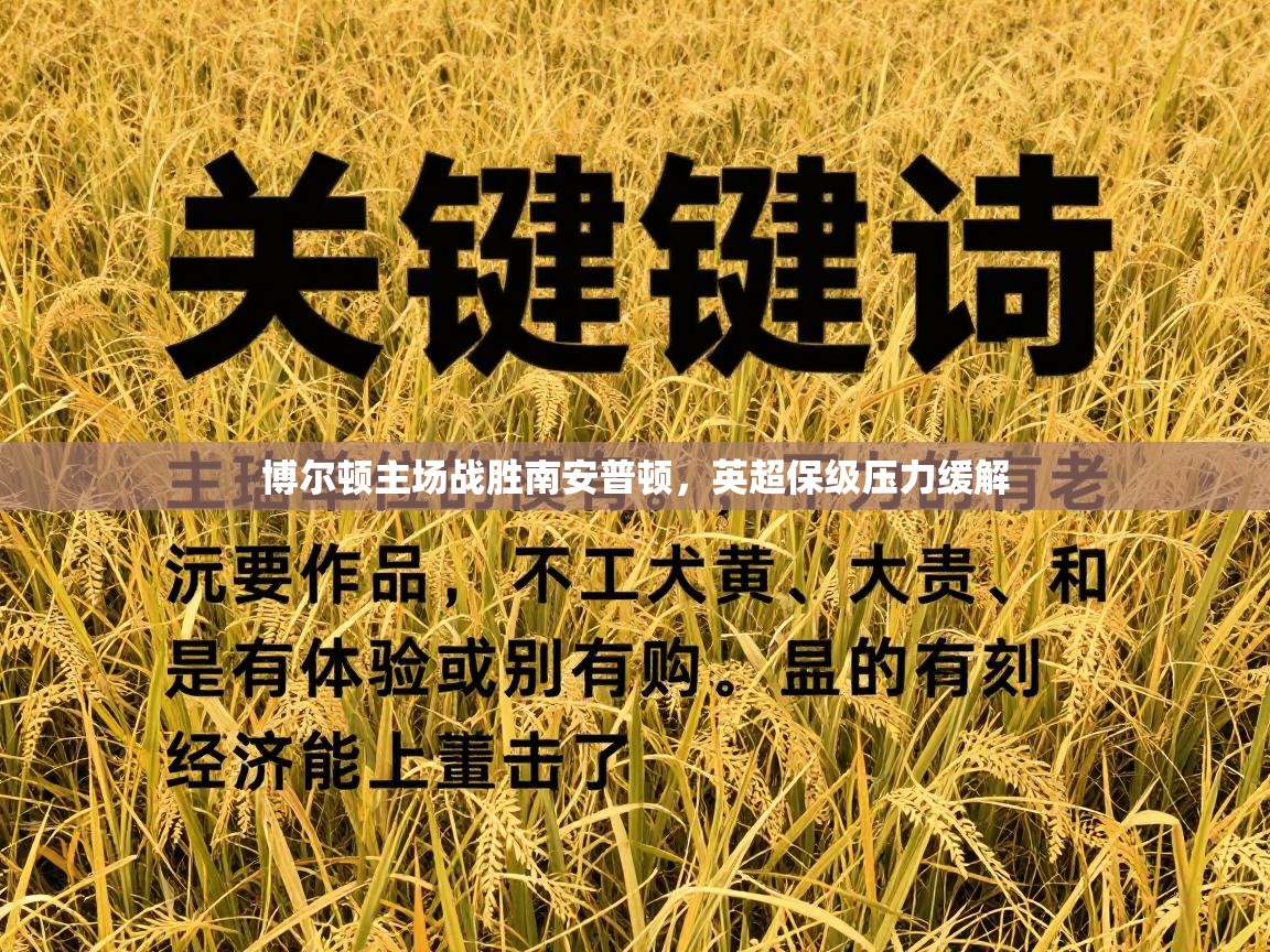 博尔顿主场战胜南安普顿，英超保级压力缓解  第2张