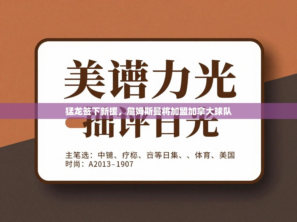 猛龙签下新援，詹姆斯曼将加盟加拿大球队  第2张